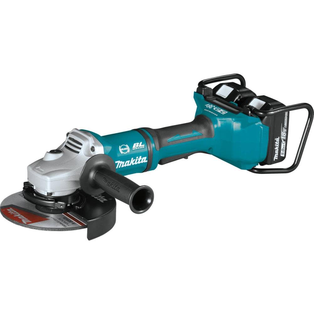 18V X2 LXT? Lithium-Ion (36V) Brushless Cordless 7 Paddle Switch Cut-Off/Angle Grinder Kit， with Electric Brake (5.0Ah) ;