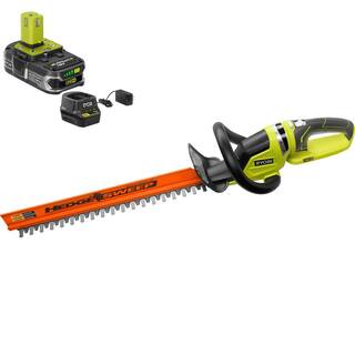 RYOBI ONE+ 18V 22 in. Cordless Battery Hedge Trimmer with 1.5 Ah Battery and Charger P2660