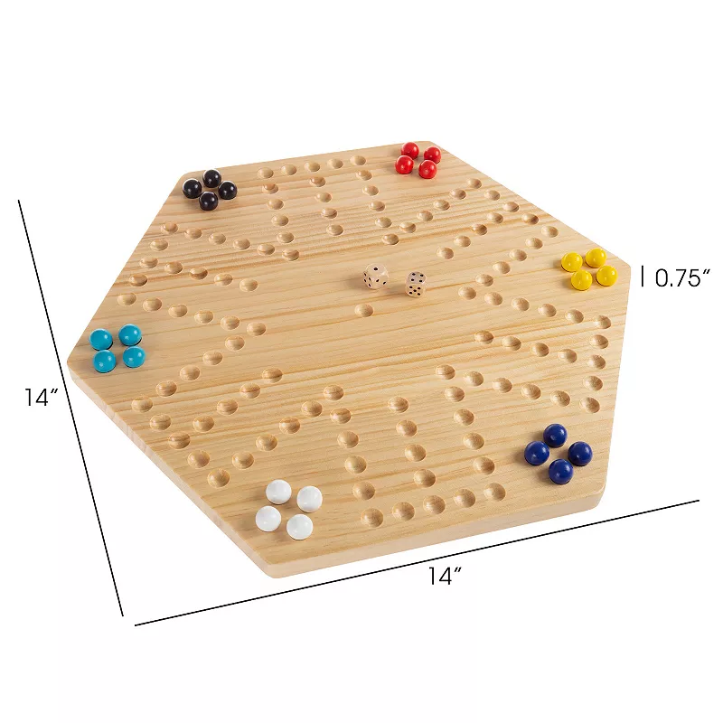 Hey! Play! 6-Player Wooden Strategic Thinking Game