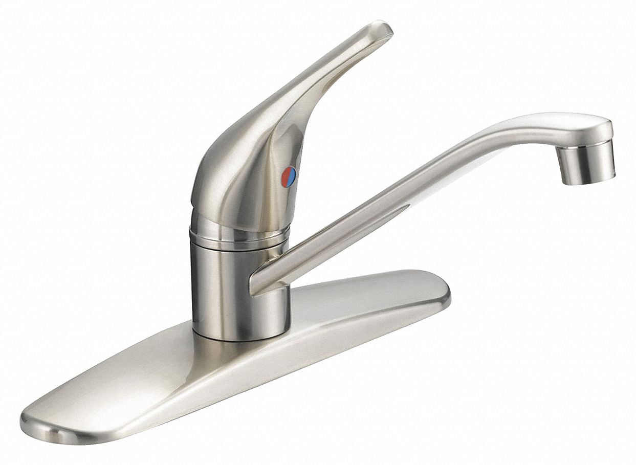 EZ-FLO 10029LF Single Handle Kitchen Faucet， Brush Nickel