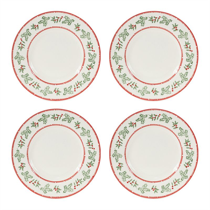 Stoneware Mistletoe Plate (set of 4)