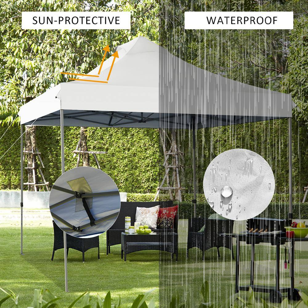 Costway 10 ft. x 10 ft. White Pop-Up Canopy OP70658WH