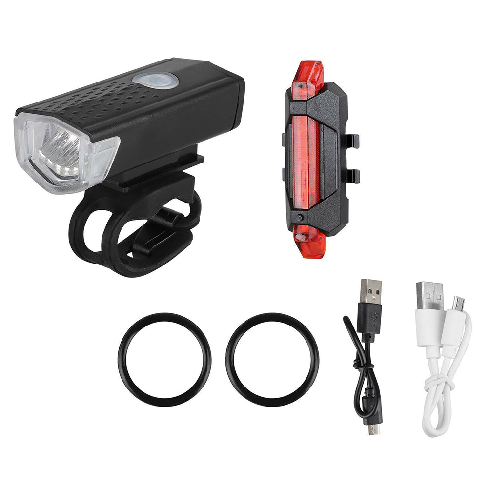 1 Set Bike Light Set Rechargeable LED Light Combo Cycling Safety Light