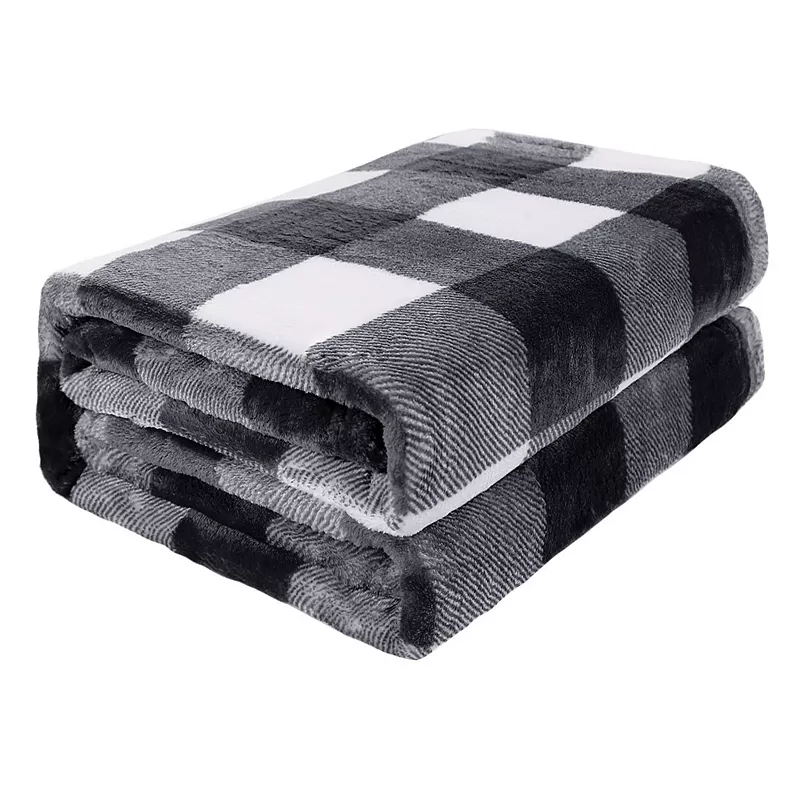 Plaid Buffalo Checkered Christmas Blanket Soft Plush Fleece for Sofa Couch Queen 90x90