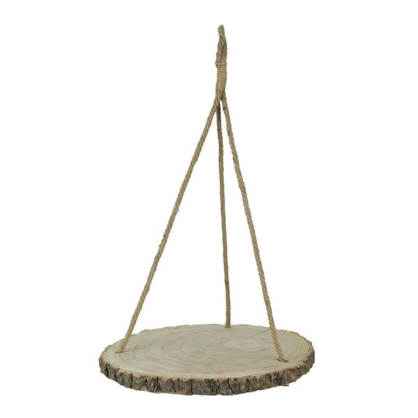 15.5 Inch Paulownia Wood Slab Hanging Tray Decorative Natural Bark - 25.5 X 15.5 X 15.5 inches