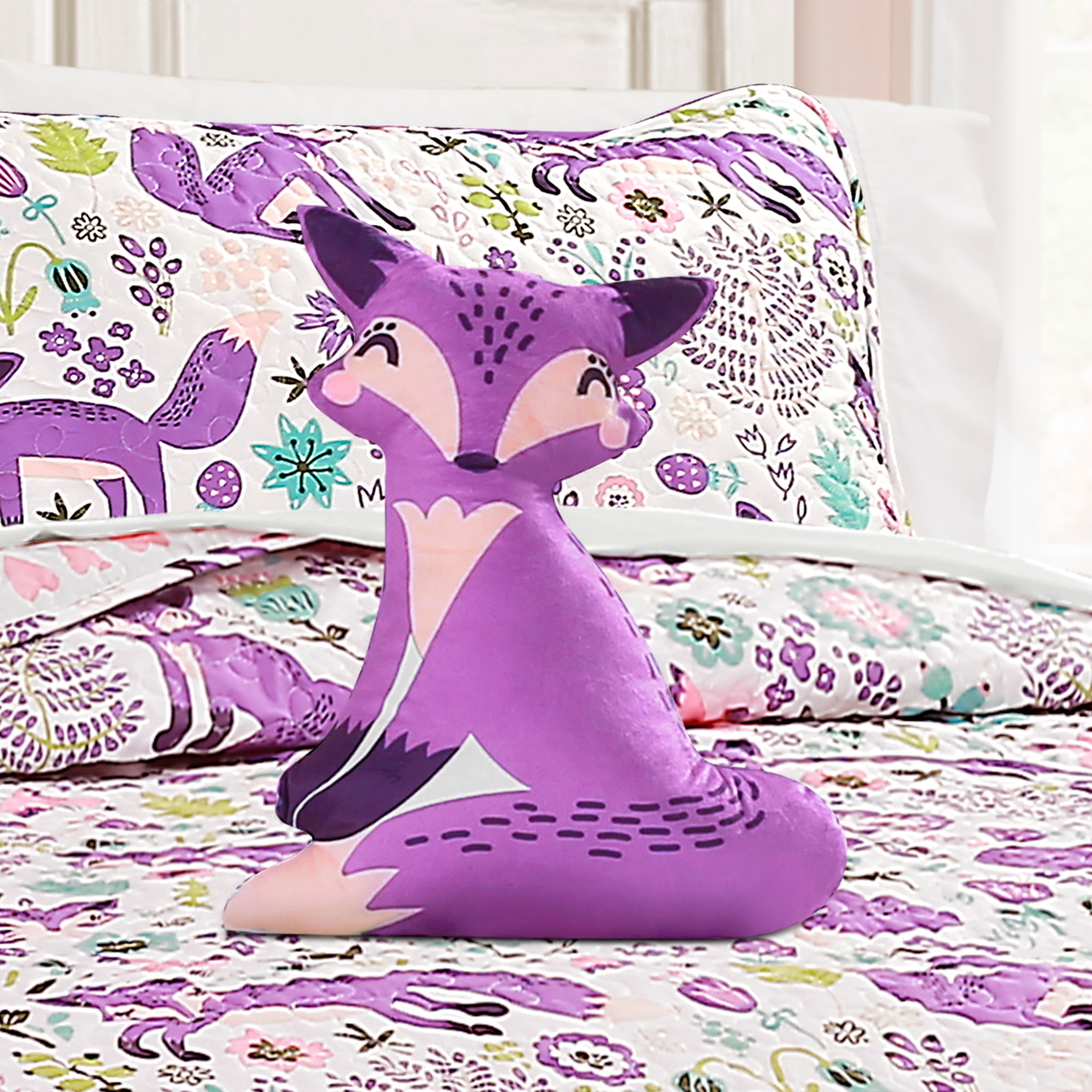 Pixie Fox Quilt 4 Piece Set Full/Queen Size