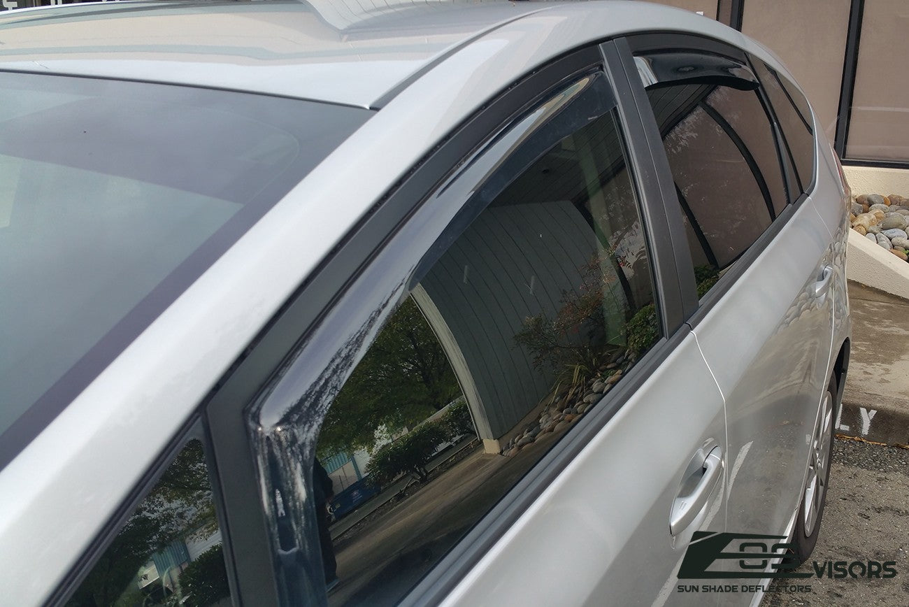 Extreme Online Store for 2011-Present Toyota Prius V | EOS Visors in-Channel Style Smoke Tinted Side Window Vents Rain Guard Deflectors