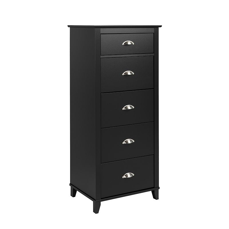 Prepac Black Yaletown 5 -Drawer Tall Dresser