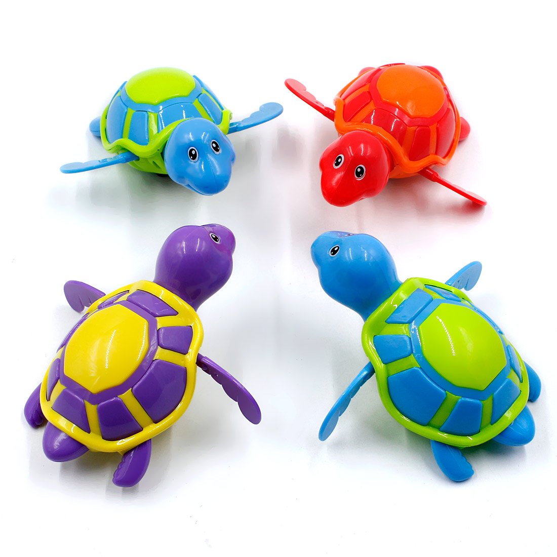 Wind Up Swimming Kids Baby Bath Toys Girls Boys Toddlers Bathtime Bathtub Tub Toys Bathroom Floating Sea Animal Water Turtle Toys for 1 2 3 Year Olds， 4 Pack