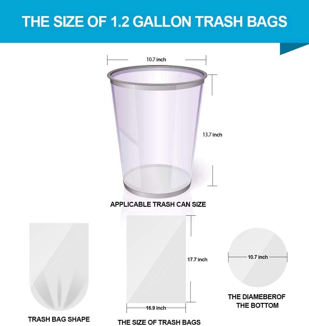 Small Trash Bag, 2.6 Gallon Garbage Bags FORID Bathroom Trash can Liners for Bedroom Home Kitchen 150 Counts 5 Color