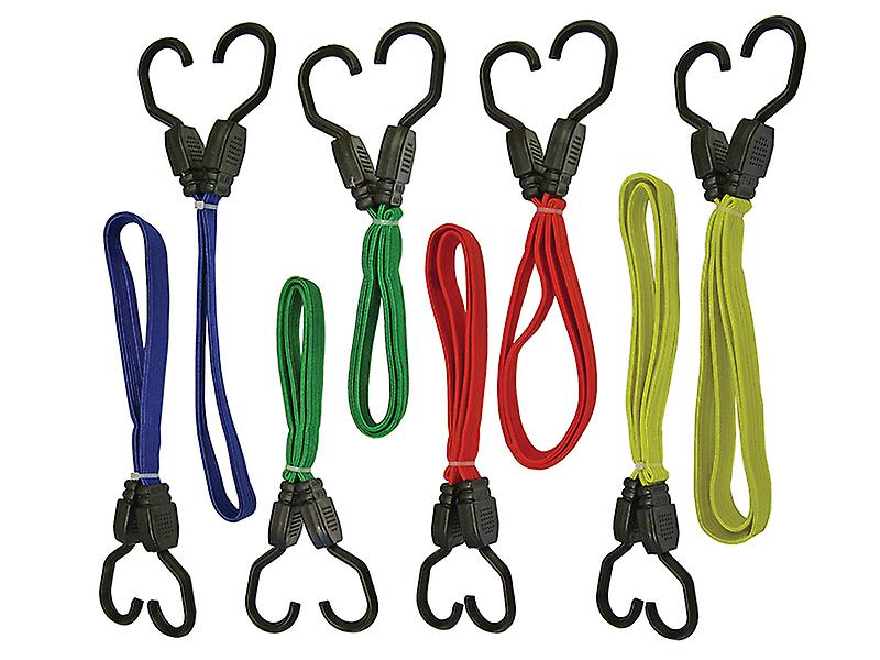 Faithfull Flat Bungee Cord Set 8 Piece FAITDBUNG8