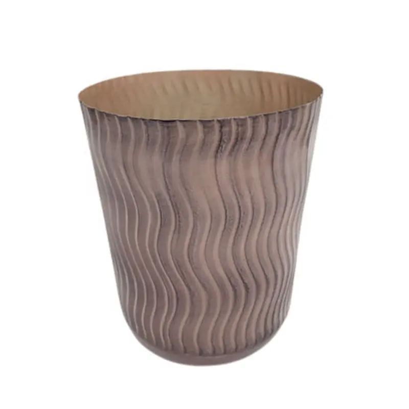 Iron Round Planter Pots Mushroom Wood Colour Small Size Decorative Planter For Garden And Outdoor Decoration