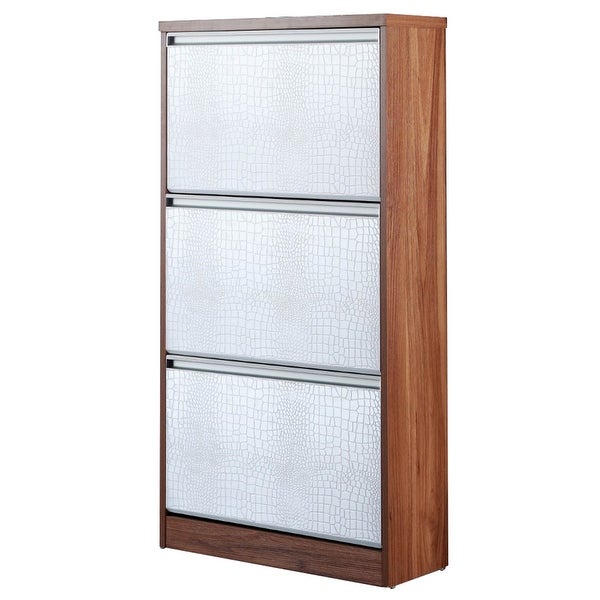 Durham Two Tone Wooden 3-teir Modern Shoe Cabinet - - 37210449