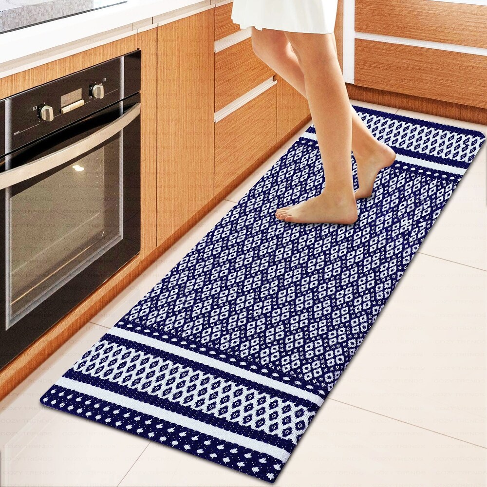 Kitchen Runner Rug/ Mat Cushioned Cotton Hand Woven Anti Fatigue Mat Kitchen/Bathroom/Bed side 18x48''   18''x48''