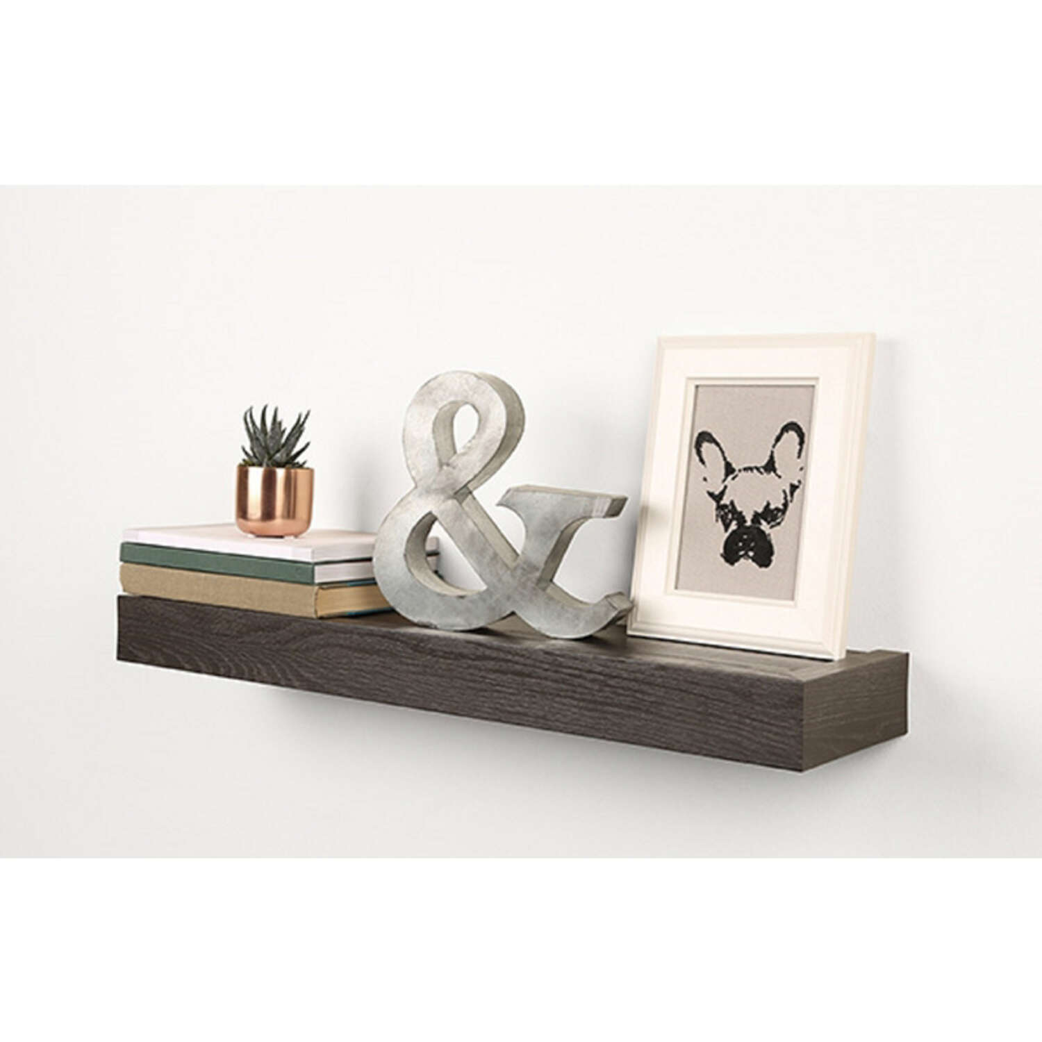 High and Mighty 2 in. H X 18 in. W X 6 in. D Espresso Wood Floating Shelf