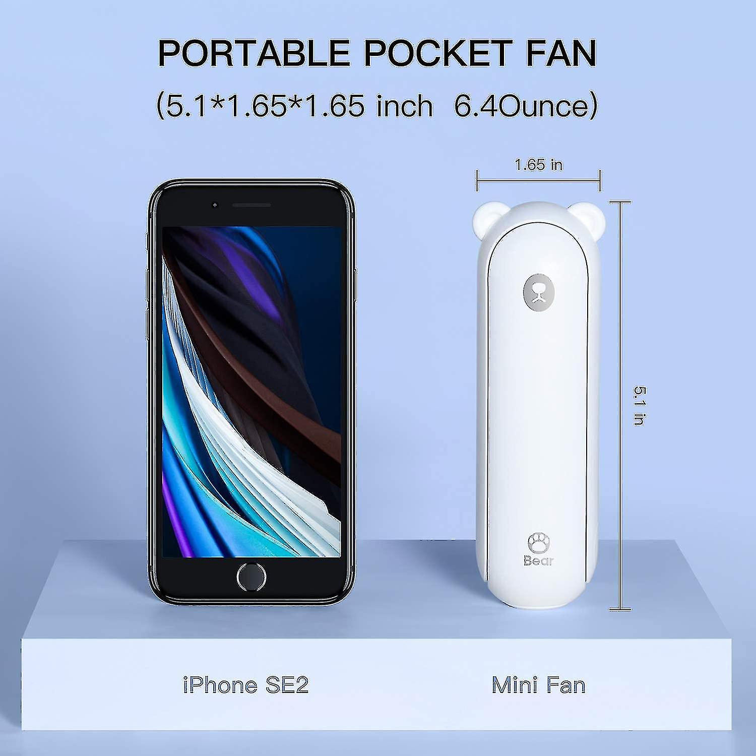 Handheld Fan With 4800 Mah Powerbank Max 46 Hours Runtime，3 Speeds