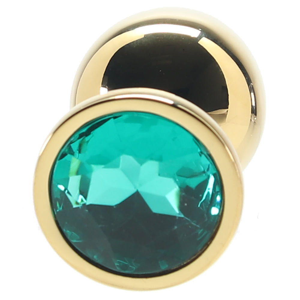 Ouch! Green Round Gem Gold Plug in Medium