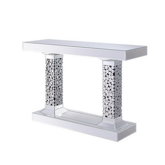 Acme 90446 Kachina Console Table  Mirrored   Faux ...