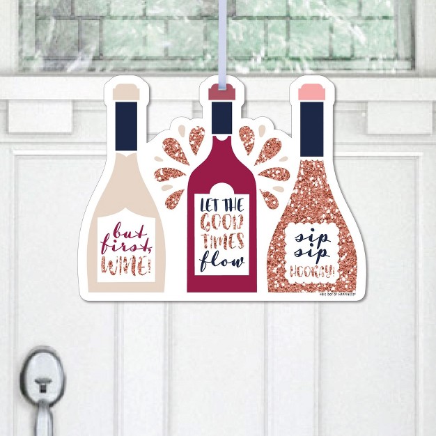 Big Dot Of Happiness But First Wine Hanging Porch Wine Tasting Party Outdoor Decorations Front Door Decor 1 Piece Sign