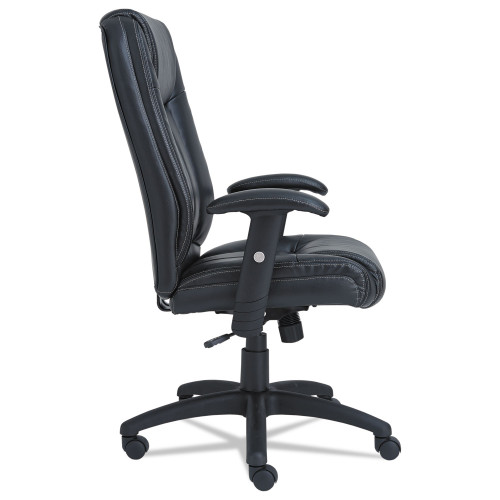 Alera CC Series Executive High-Back Swivel/Tilt Leather Chair， Supports up to 275 lbs.， Black Seat/Black Back， Black Base (CC4119)