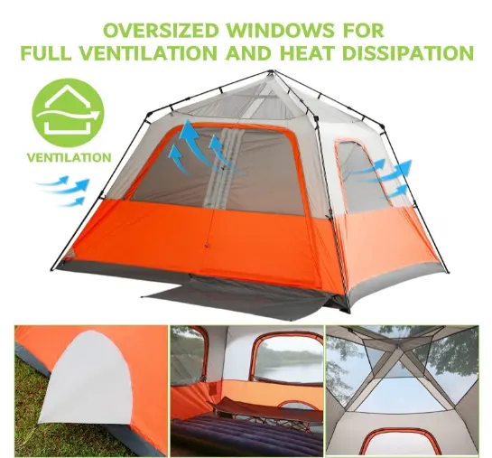 Woqi folding easy carry living resort tent big size hiking geodesic dome tent uv resistant