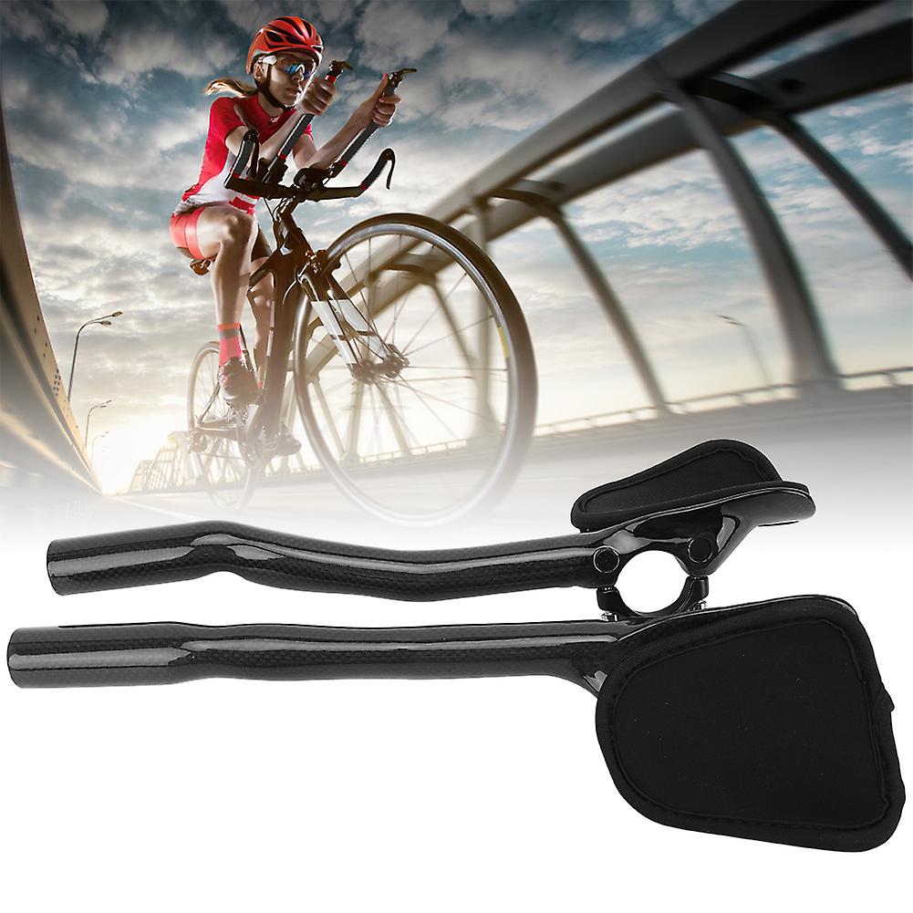 A Pair T800 Carbon Fiber Ergonomic Road Bicycle Bike Rest Handlebar Cycling Accessoriesblack