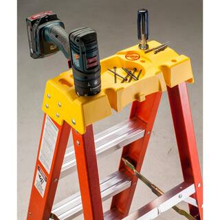 Werner 10 ft. Fiberglass Step Ladder with Yellow Top 300 lbs. Load Capacity Type IA Duty Rating 6210