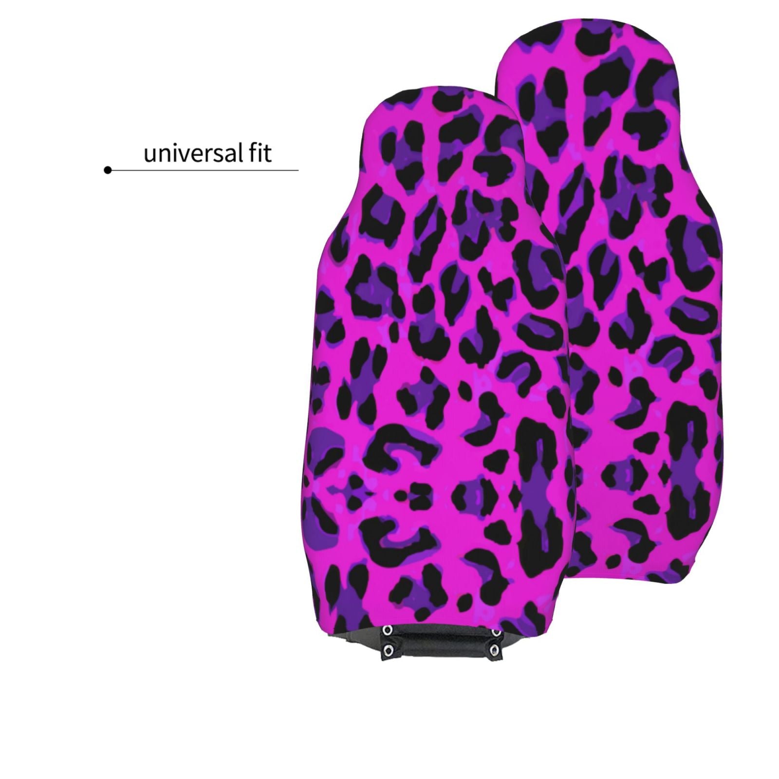 TEQUAN Front Seat Covers， Pink Leopard Design Pattern 2 Piece Car Seat Cover Fit Most Car SUV Truck Van