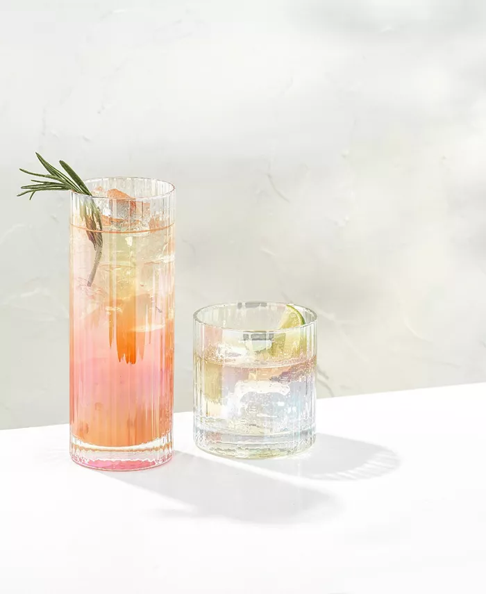 JoyJolt Christian Siriano Chroma Iridescent Highball Drinking Glasses