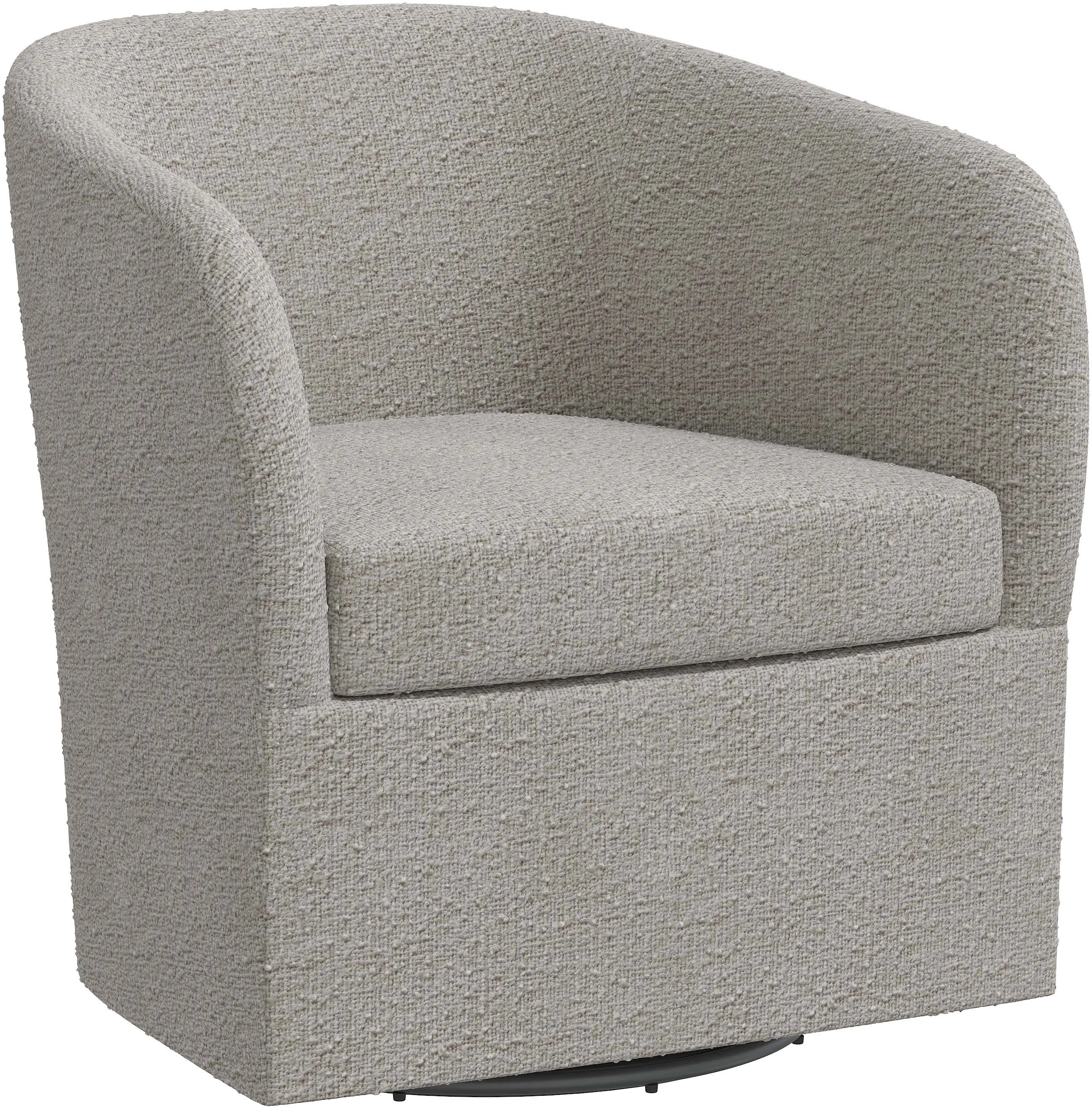 Becca Boucl Gray Swivel Chair - Skyline Furniture