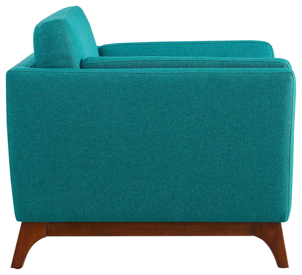 Hayden Teal Upholstered Fabric Armchair   Midcentury   Armchairs And Accent Chairs   by V.S.D Furniture  Houzz