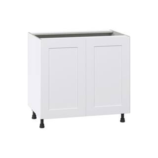 J COLLECTION Wallace Painted Warm White Shaker Assembled Sink Base Kitchen Cabinet (36 in. W x 34.5 in. H x 24 in. D) DSSB36FH-WA