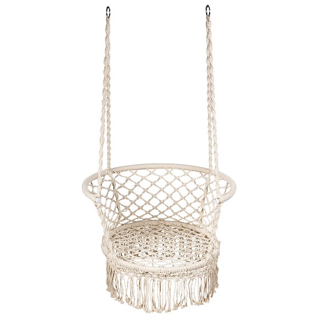 Costway Hanging Hammock Chair Macrame Swing Hand Woven Cotton Backrest