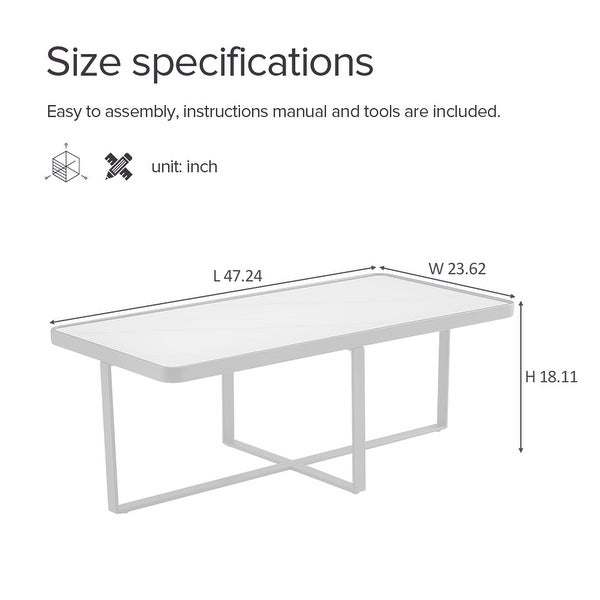 End Table Coffee Table， Black Metal Frame with Sintered Stone Tabletop