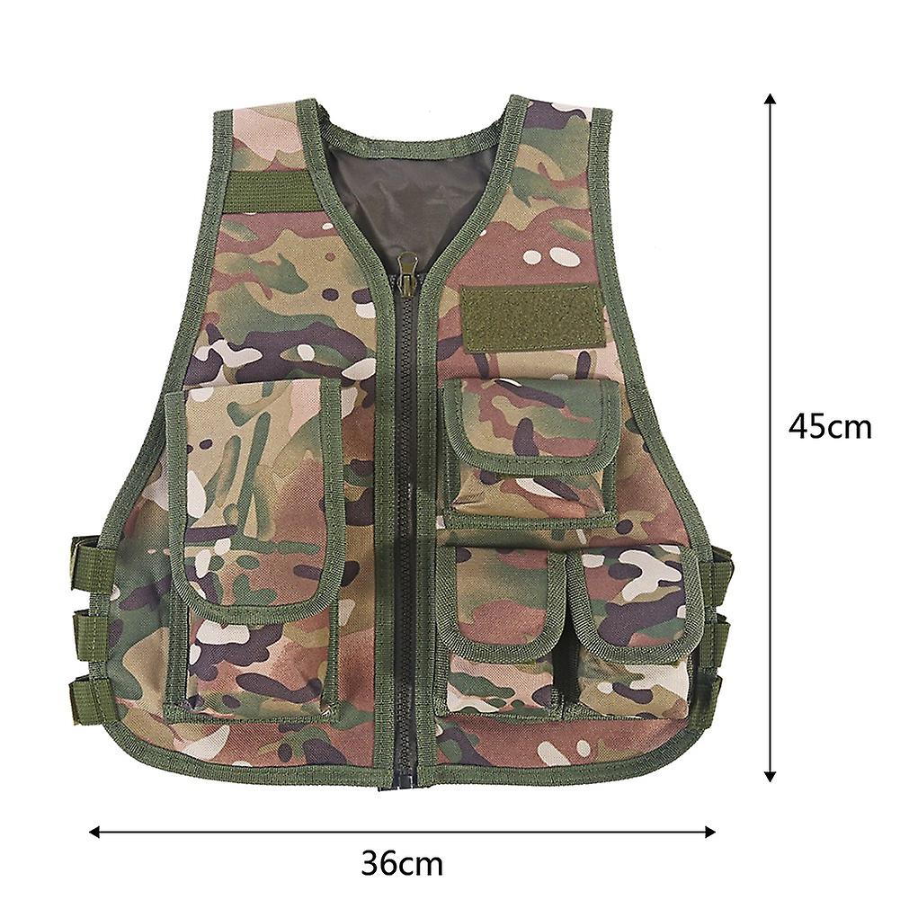 Hot Children Kids Camouflage Vest For Outdoor Combat Hunting Games(cp Camouflage L)