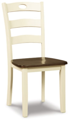 Signature Design by Ashley Woodanville Cottage Ladderback Dining Chair， 2 Count， Cream and Brown