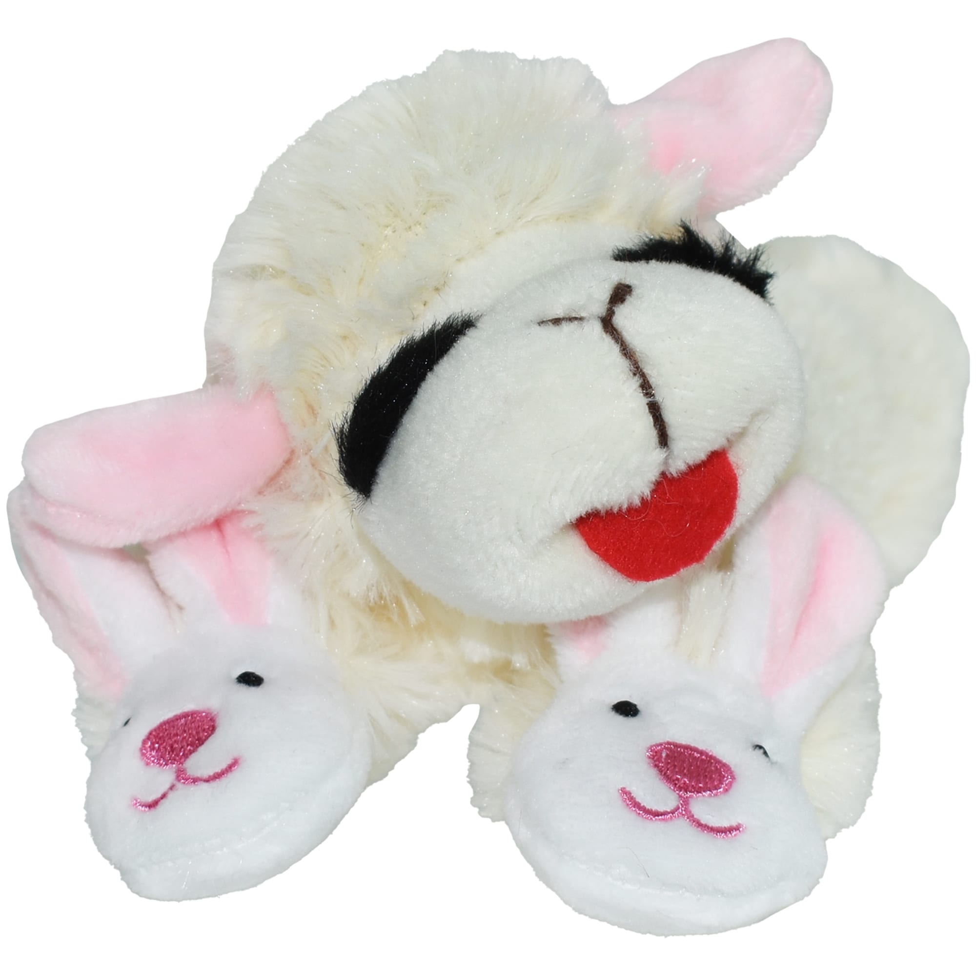 Multipet Lamb Chop Spring with Bunny Slippers Dog Toy， Small