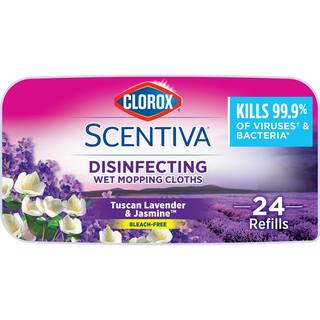 CLOROX SCENTIVA Scentiva Tuscan Lavender and Jasmine Scent Bleach Free Disinfecting Wet Mop Pad Refills (24-Count) 4460032033