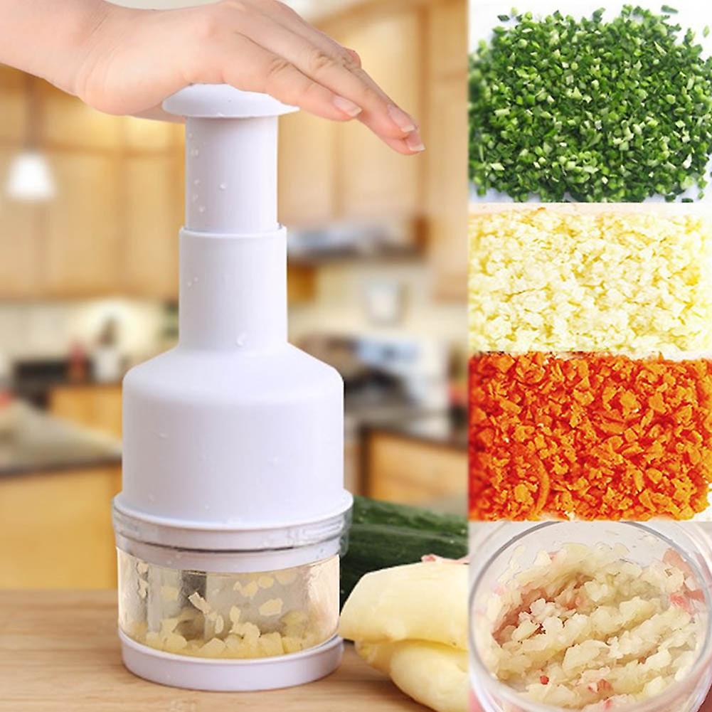 Kitchen Garlic Hand Press Chopper Cutter Vegetable Onions Peeler Tools(white)