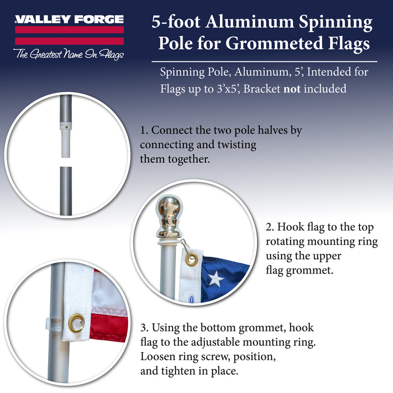 FLAG POLE ALUM 2PC 5'