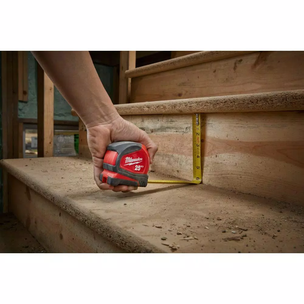 Milwaukee 25 ft. Compact Tape Measure W/ Jobsite Straight Scissors and#8211; XDC Depot