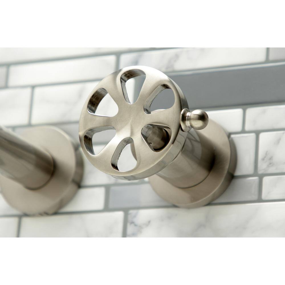 Kingston Brass Belknap 2-Handle Wall-Mount Roman Tub Faucet in Brushed Nickel (Valve Included) HKS8048RX