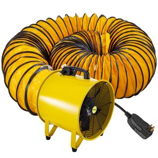 VEVOR Pivoting Utility Blower Fan 16 in. 1100 Watt 2160 3178 CFM High Velocity Ventilator with 32.8 ft. Duct Hose for Jobsite GYGFJST16CSSCD10MV1