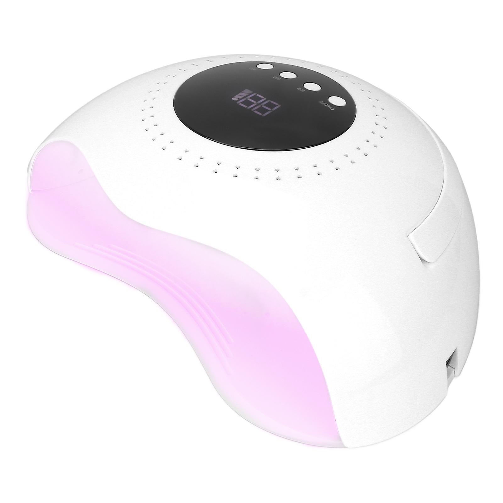 Uv Led Nail Lamp 120w Portable Lcd Display Gel Polish Curing Lamp Nail Dryer (100240v)white Us Plug