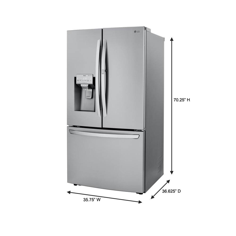 LG 30 cu. ft. French Door Smart Refrigerator Door-In-Door Dual Ice Makers with Craft Ice PrintProof Stainless Steel LRFDS3016S