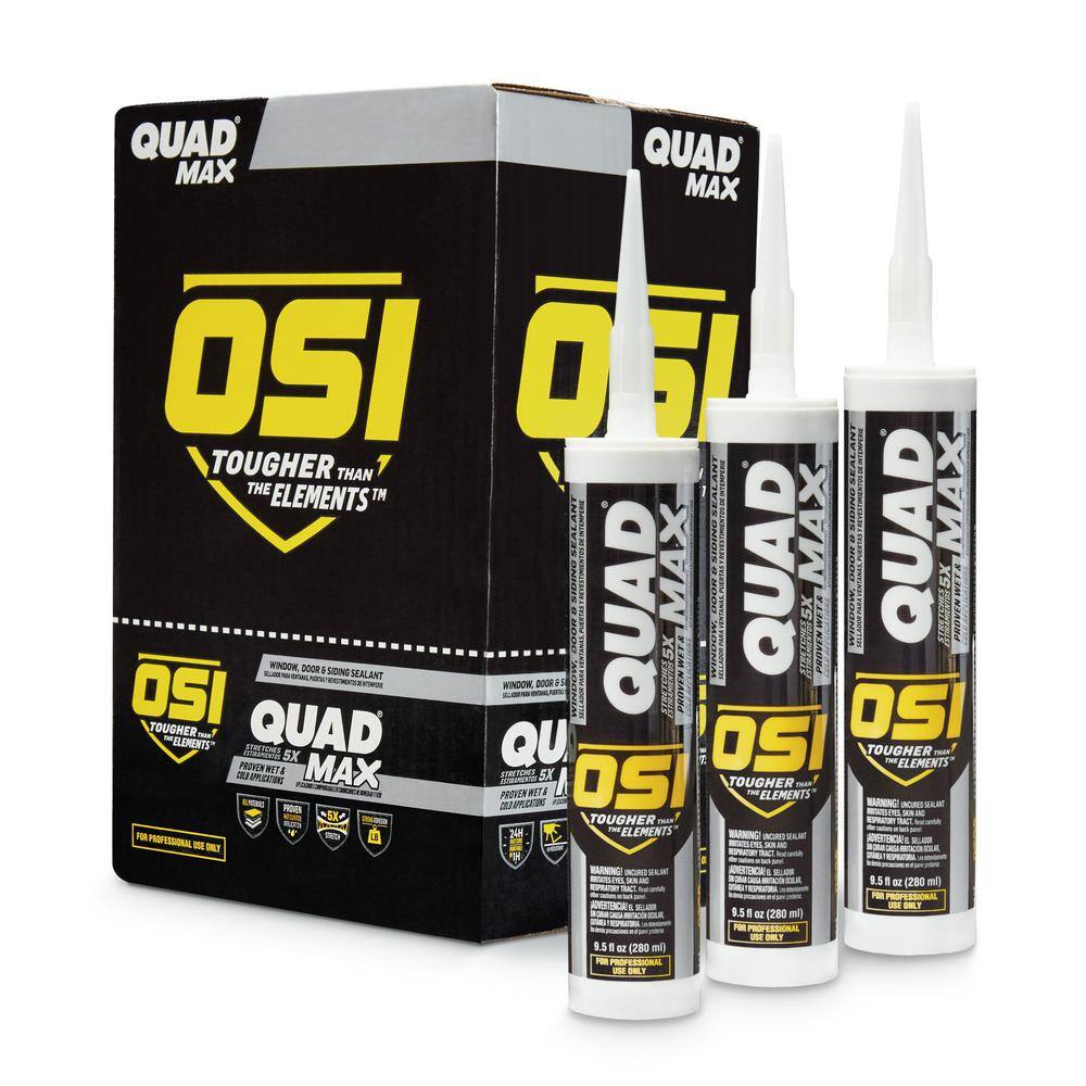 OSI QUAD Max 9.5 fl. oz. White #001 ExteriorInterior Window Door and Siding Sealant 1868684