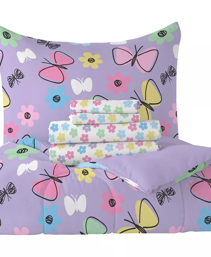 Macys Dream Factory Sweet Butterfly Twin Comforter Set