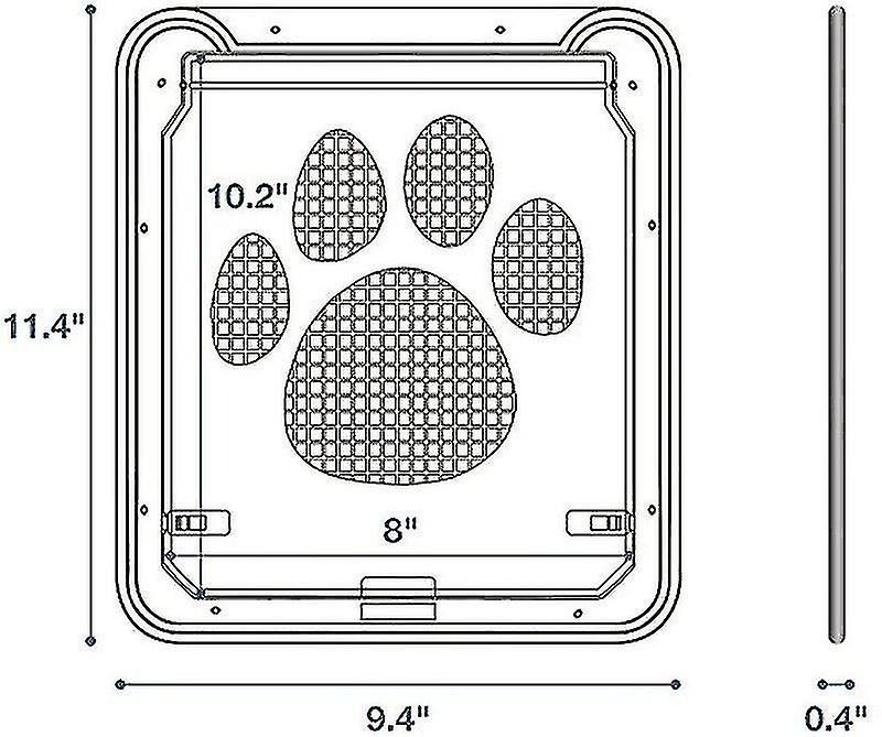 Pet Door，inside 8x10x0.4 Inch，lockable Magnetic Flap Screen Automatic Lockable Black For Puppy Dog And Cat_(happyshop)