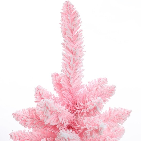 6Ft Pencil Slim Artificial Pink Christmas Tree