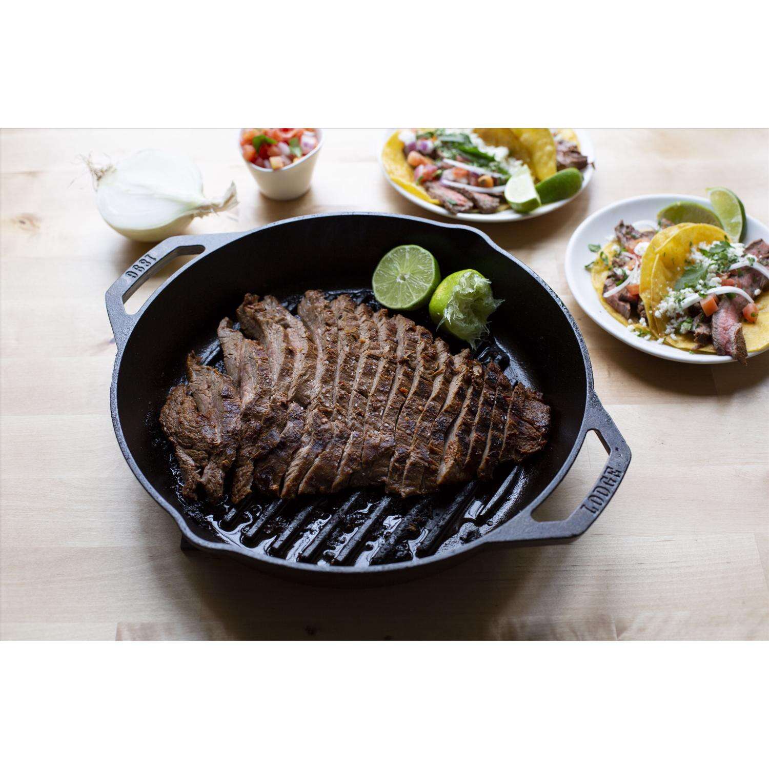 Lodge Cast Iron Grill Pan 12 in. Black